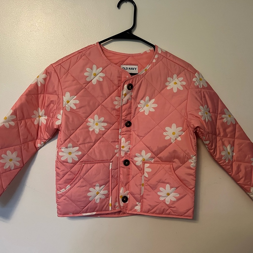 Old Navy Pink Floral Kids Jacket